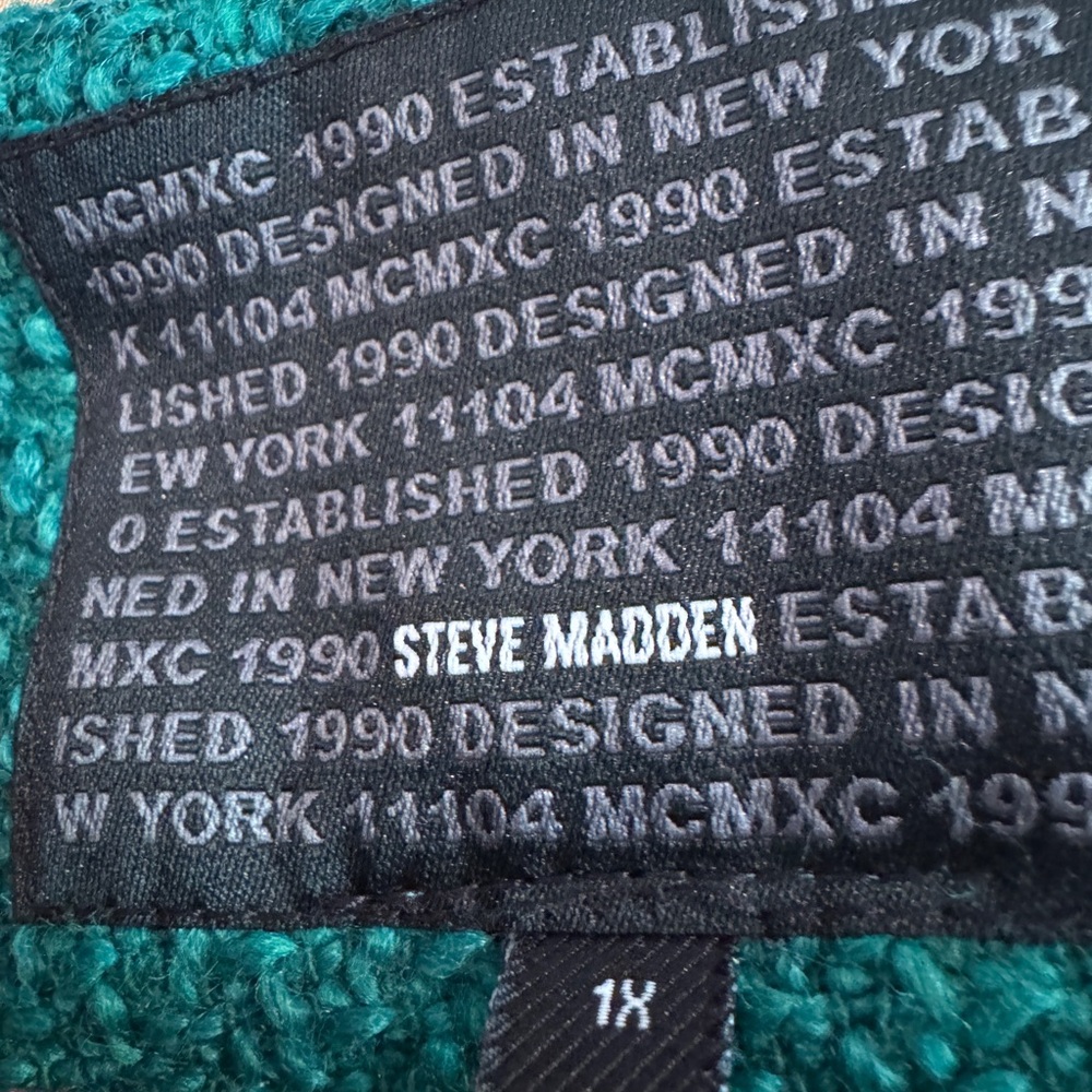 Steve Madden Dark Green Textured Wool-Blend Jacket, EUC - Picture 4 of 6